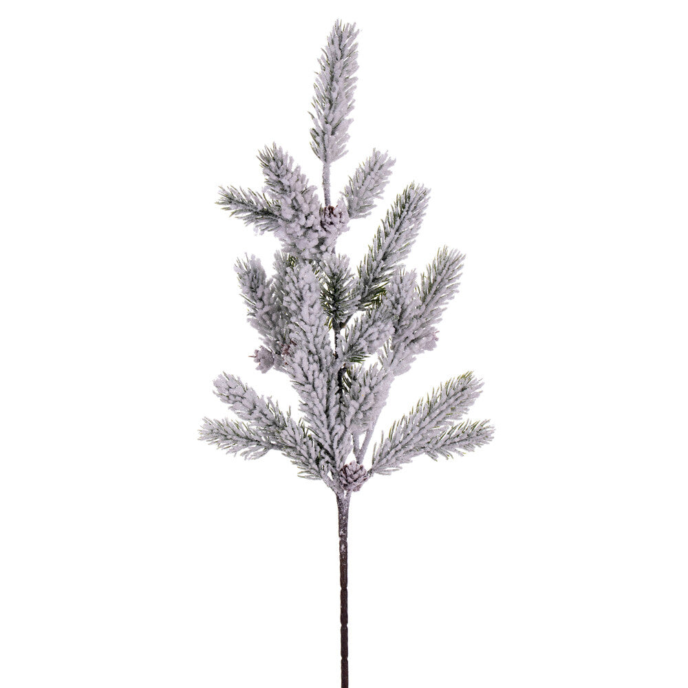 Vickerman 19.5" Snowy Glitter Aritificial Pinecone Fir Spray 4 per bag.
