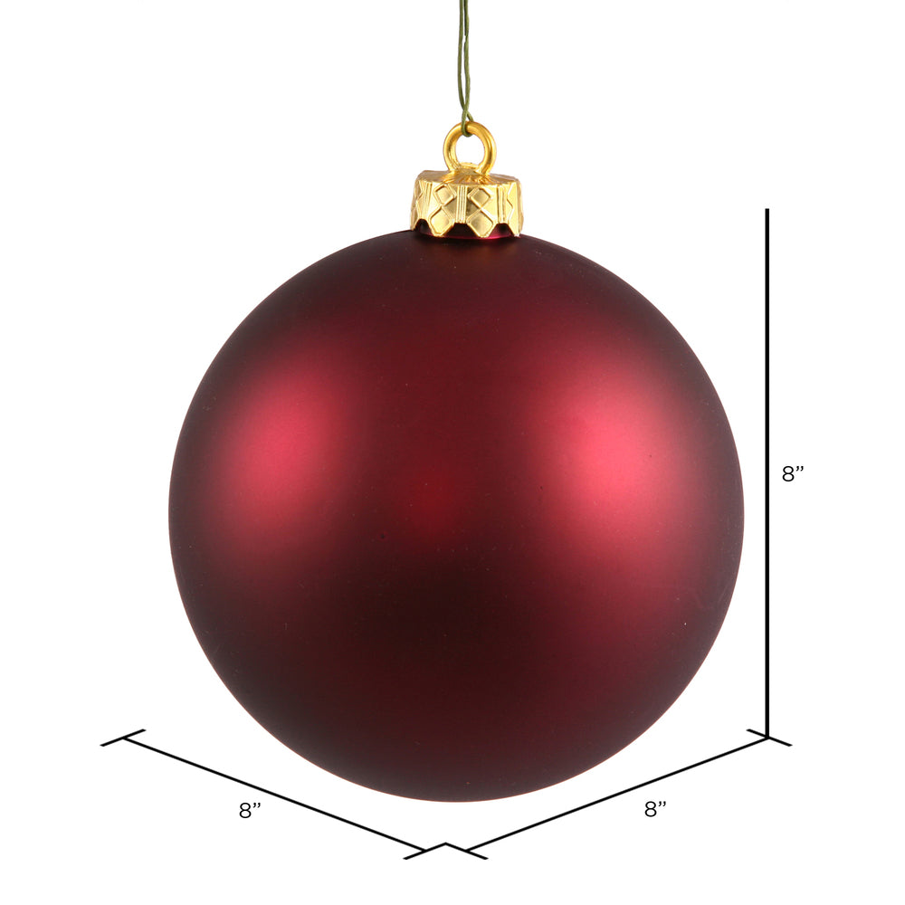 Vickerman 8" Wine Matte Ball Ornament