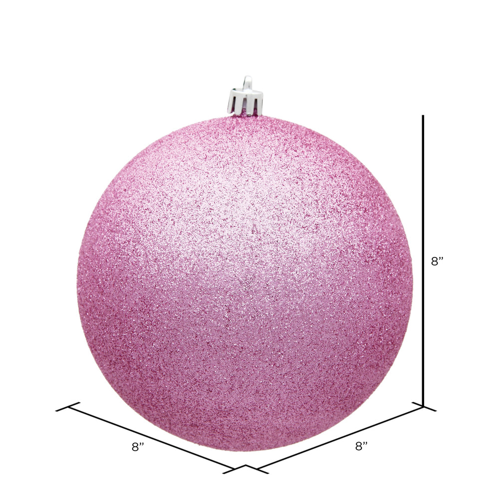 Vickerman 8" Pink Glitter Ball Ornament