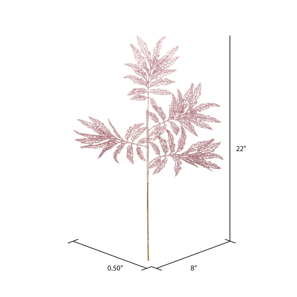 Vickerman 22" Mauve Glitter Sumac Artificial Christmas Spray. Includes 6 sprays per pack.