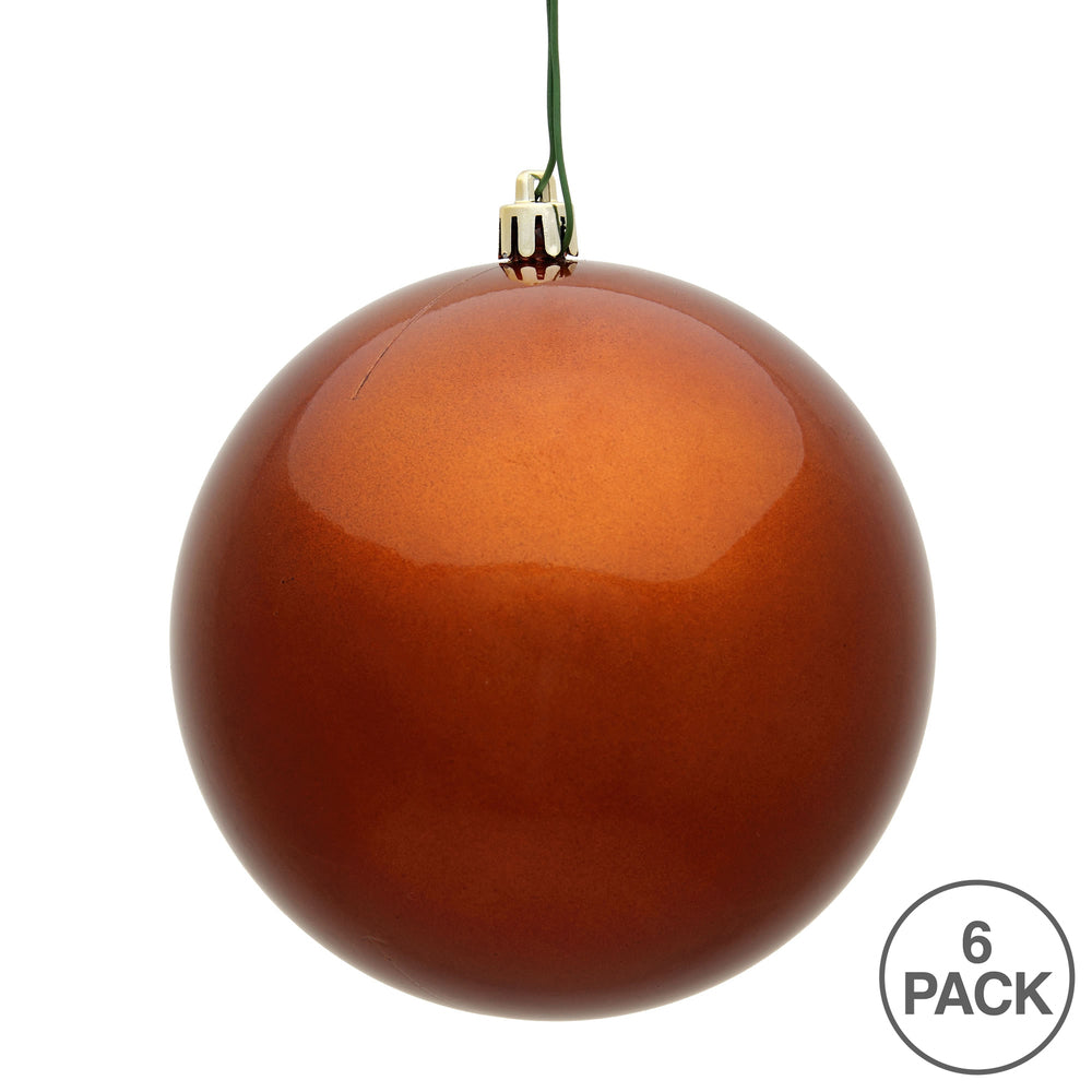 Vickerman 4" Copper Candy Ball Ornament 6 per Bag