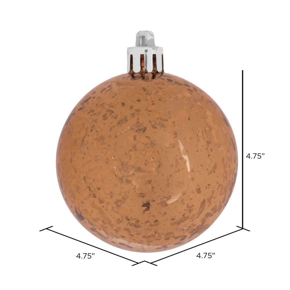 Vickerman 4.75" Mocha Mercury Ball Ornament 4 per Bag.