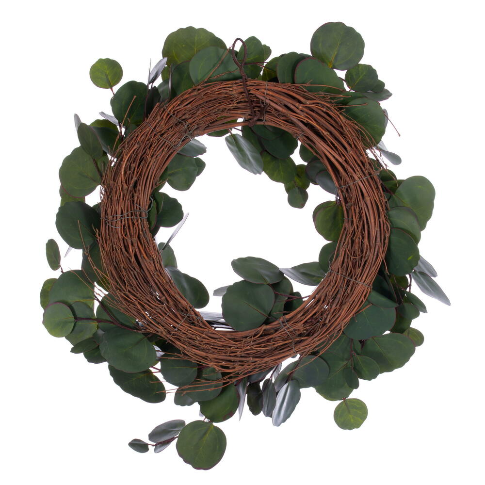 Vickerman 20" Artificial Green Silver Dollar Populus Eucalyptus Wreath