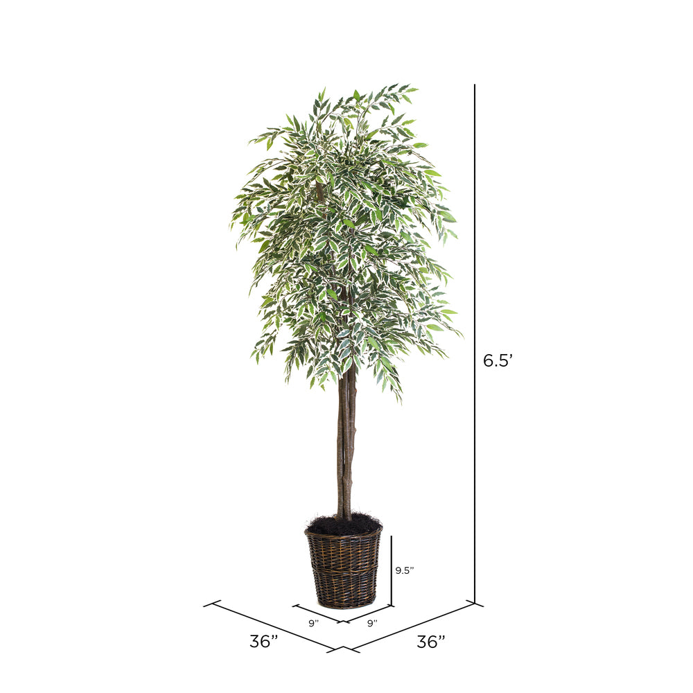 Vickerman 6' Artificial Varigated Smilax Deluxe Rattan Basket