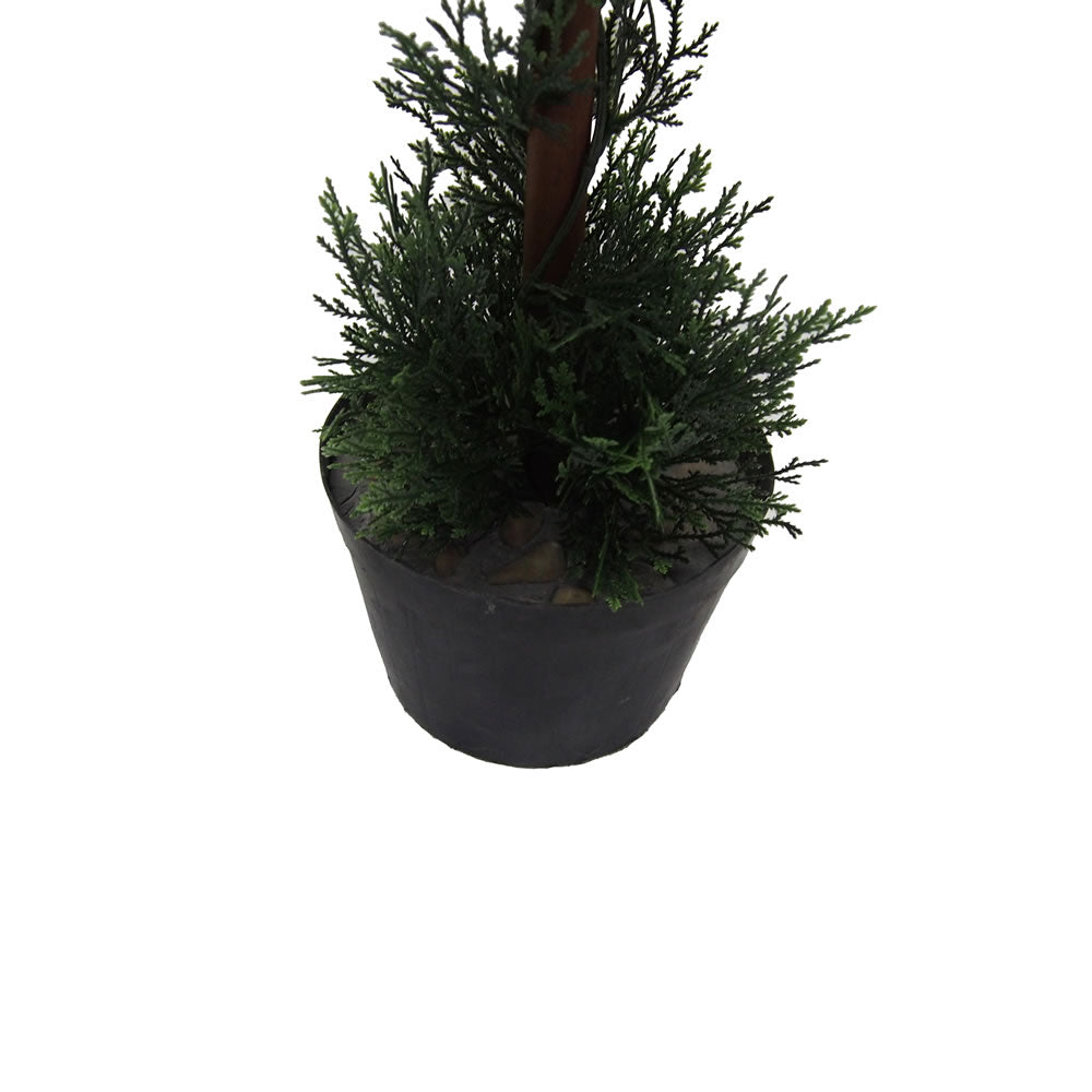 Vickerman 3' Artificial Potted Double Ball Green Cedar Topiary.