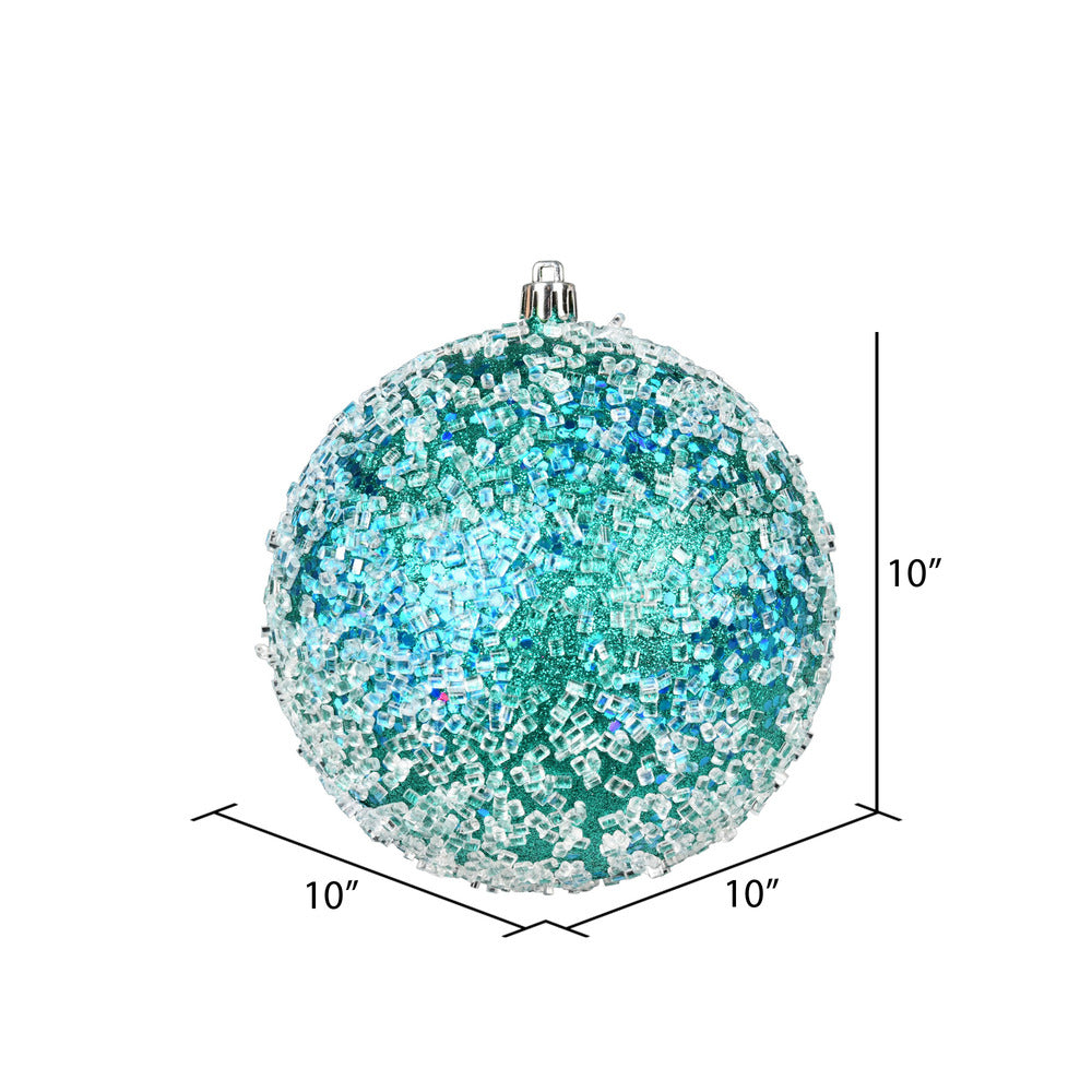 Vickerman 10" Teal Glitter Hail Ball Ornament