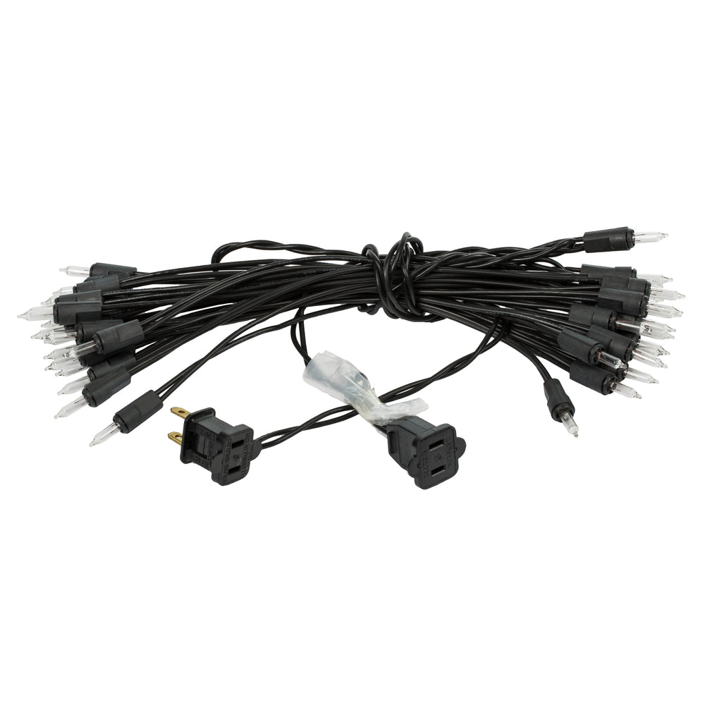 Vickerman 35 Clear Dura-lit Mini Light on Black Wire, 26' Christmas Light Strand