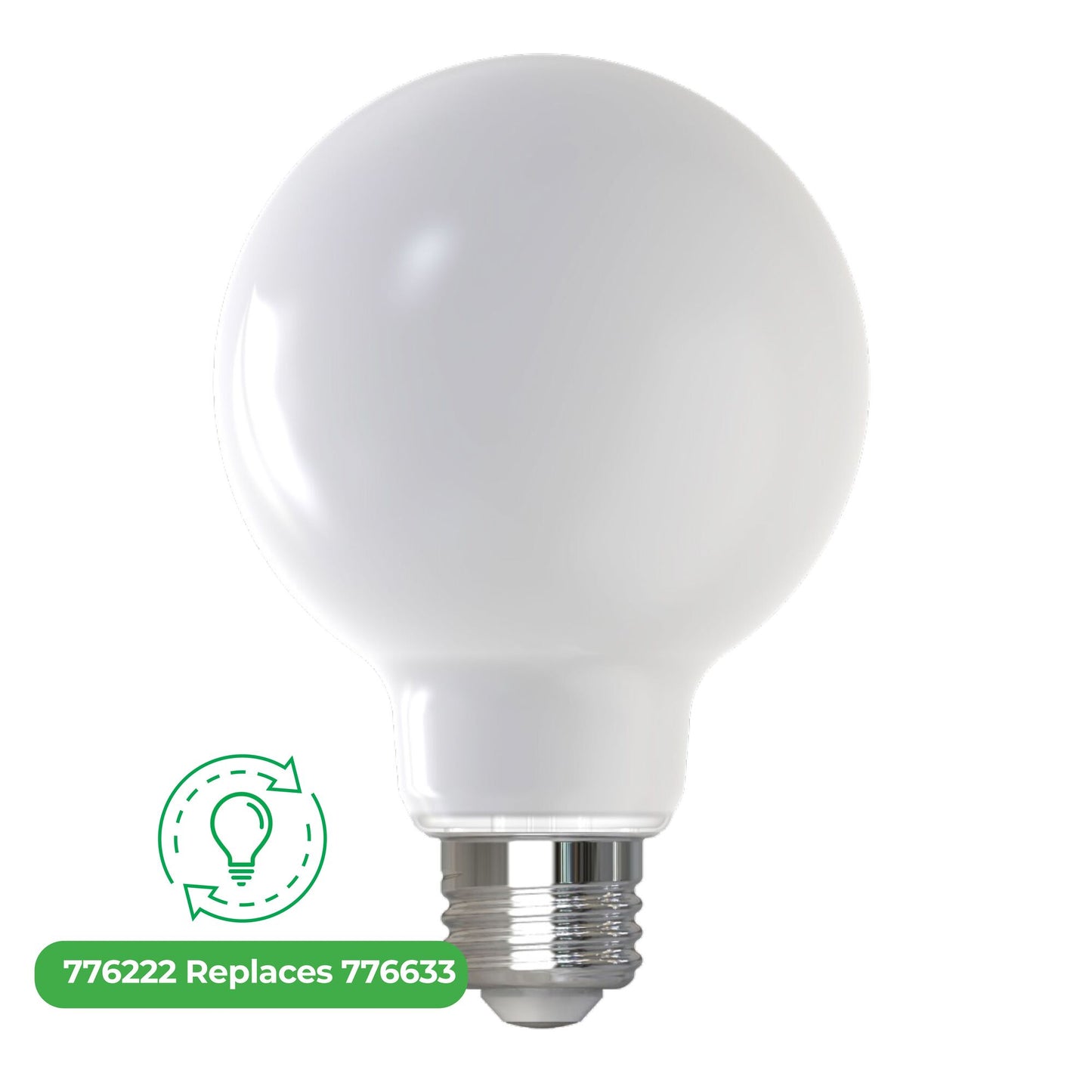 Bulbrite LED Filament 7.6 Watt Dimmable Globe G25 Light Bulb with Milky finish and Medium (E26) Base - 4000K Cool White Light, 800 Lumens
