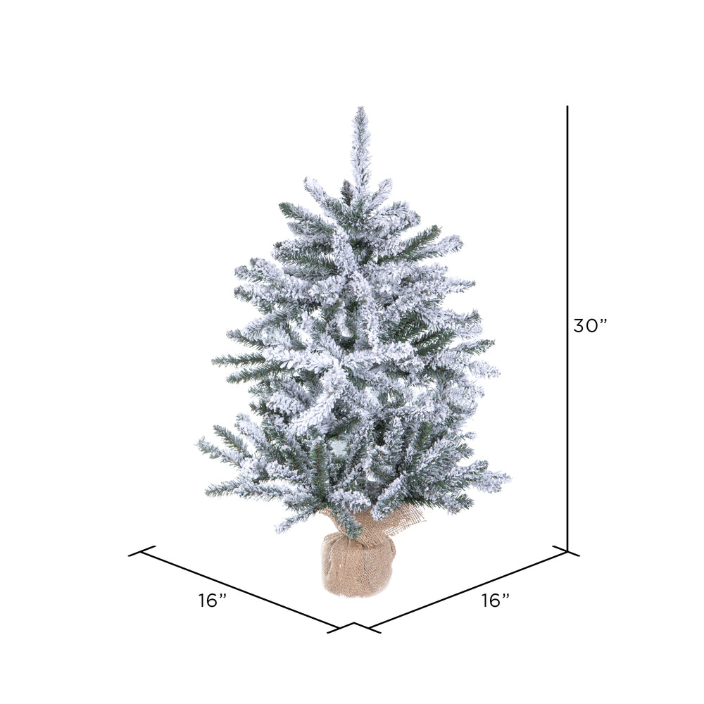 Vickerman 30" Flocked Anoka Pine Artificial Christmas Tree Unlit
