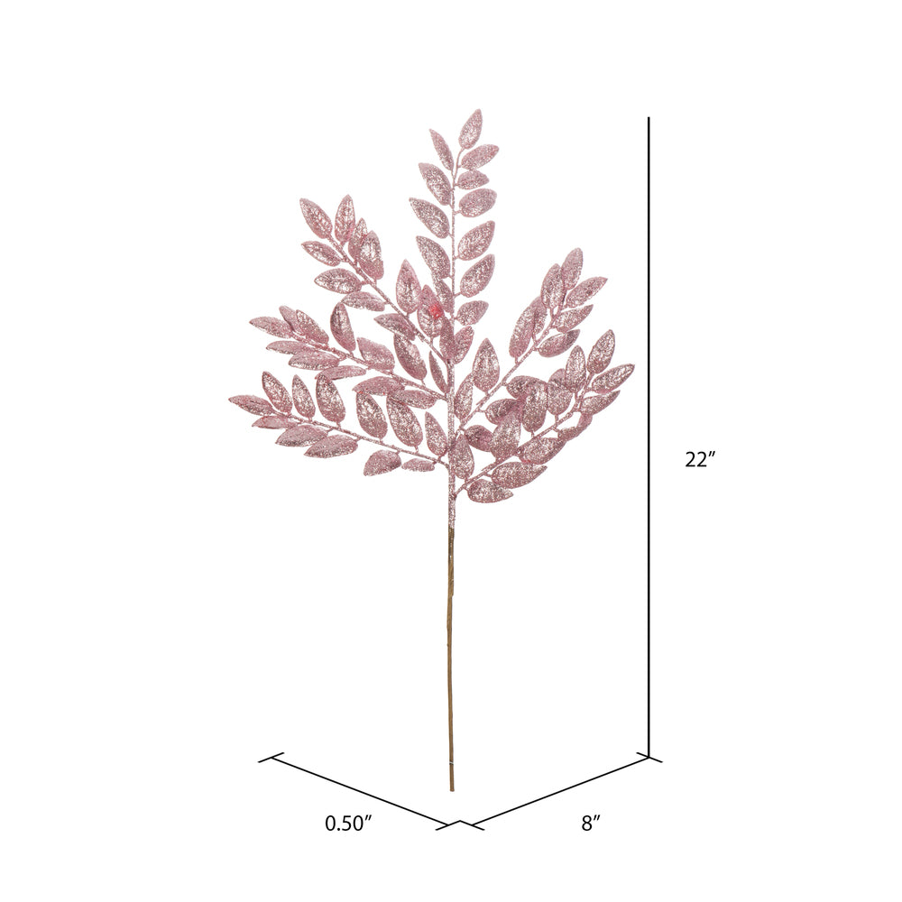 Vickerman 22" Mauve Glitter Honey Locust Artificial Christmas Spray. Includes 6 sprays per pack..
