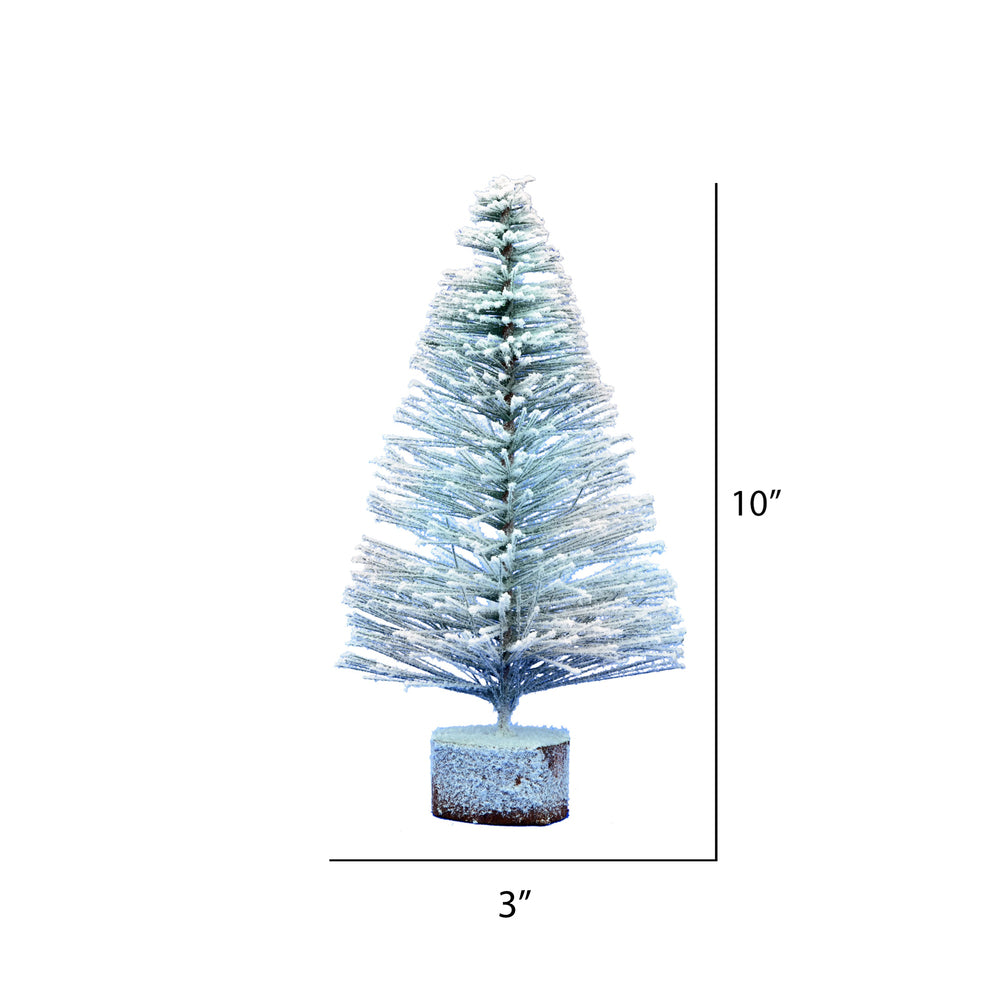 Vickerman 10" Flocked Village Artificial Christmas tree Set of 4