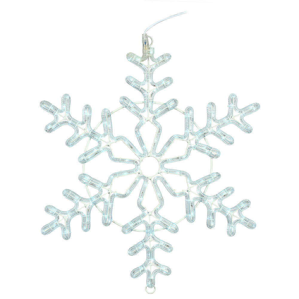 Vickerman 24" Pure White LED Forked Twinkle Ropelight Snowflake