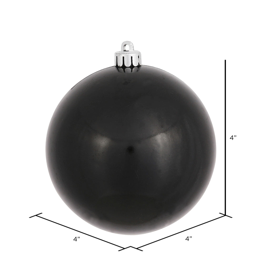 Vickerman 4" Black Candy Ball Ornament 6 per Bag