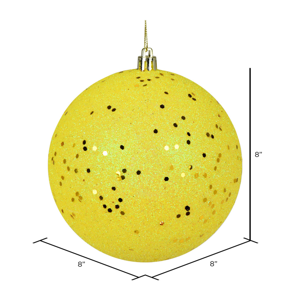 Vickerman 8" Yellow Sequin Ball Ornament