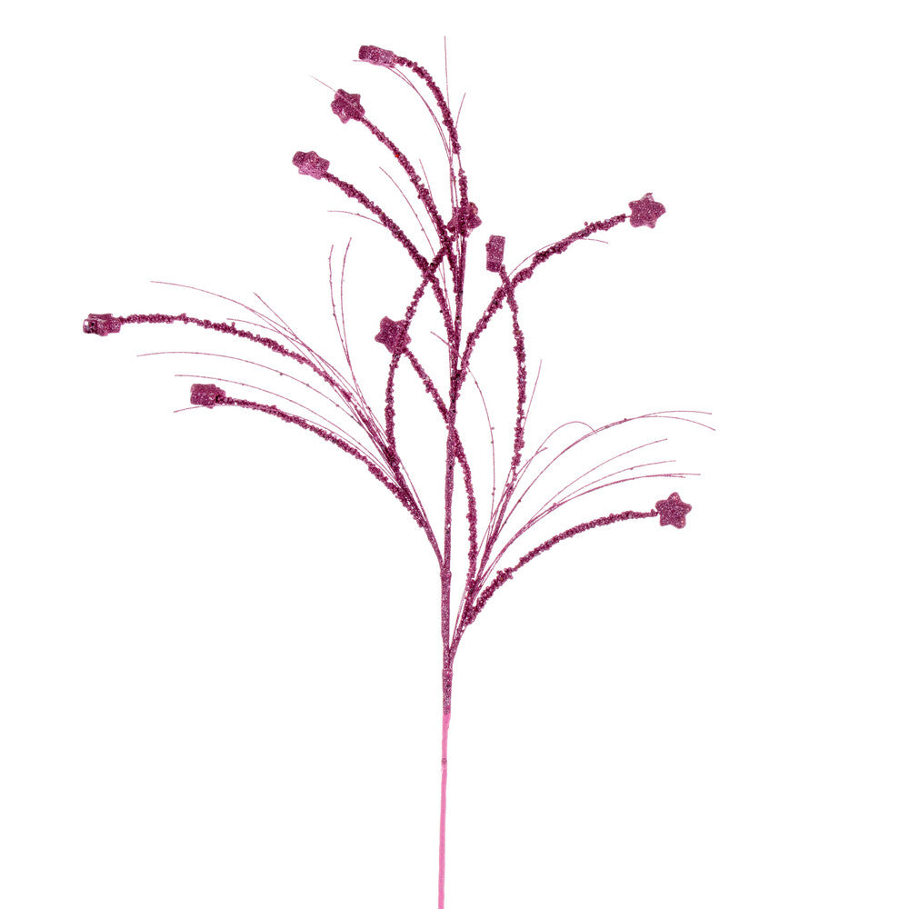 Vickerman 36" Pink Mini Star Glitter Spray 6 per bag.