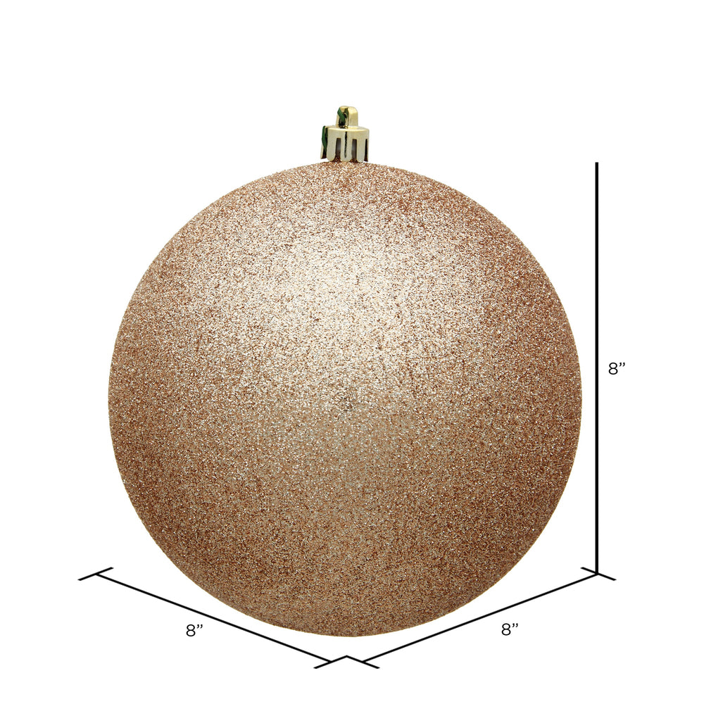 Vickerman 8" Café Latte Glitter Ball Ornament