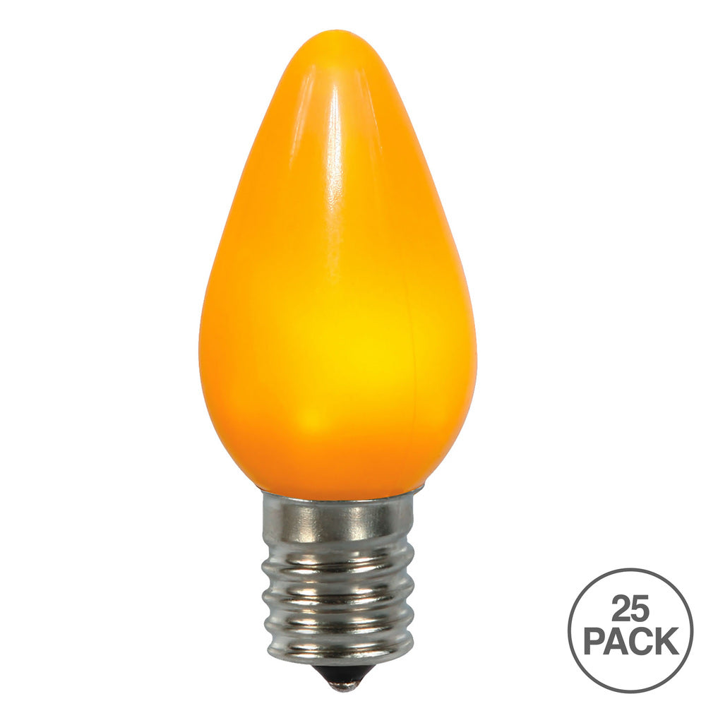 Vickerman C7 Ceramic LED Yellow Twinkle Bulb Nickel Base 120V .6 Watts 25 Bulbs per bag