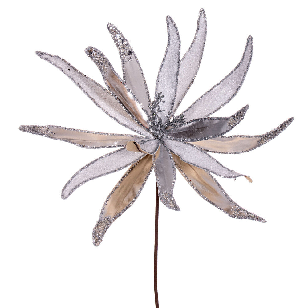 Vickerman 24" Silver Metallic and Frosted Glitter Papyrus 2 per bag.