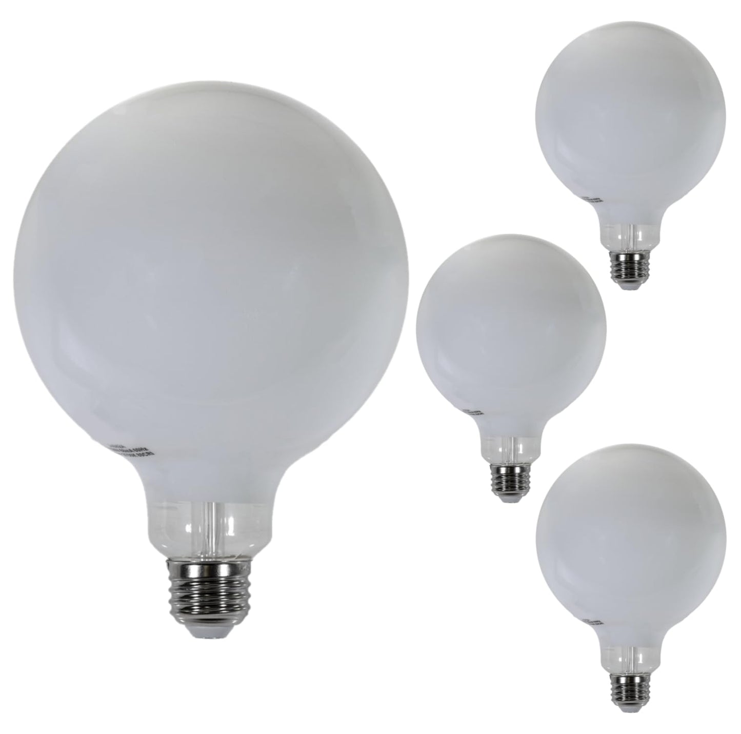 Damar- G40 LED Replacement Globe Light Bulb White Finish 7W 720 Lumens 2700K Warm White E26 Medium Base UL Listed Pack of 4- Shatterproof Indoor Outdoor Lamp for String Lights Patio Caf?