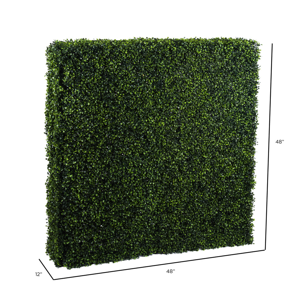 Vickerman 48" x 12" x 48" Artificial Boxwood Hedge.