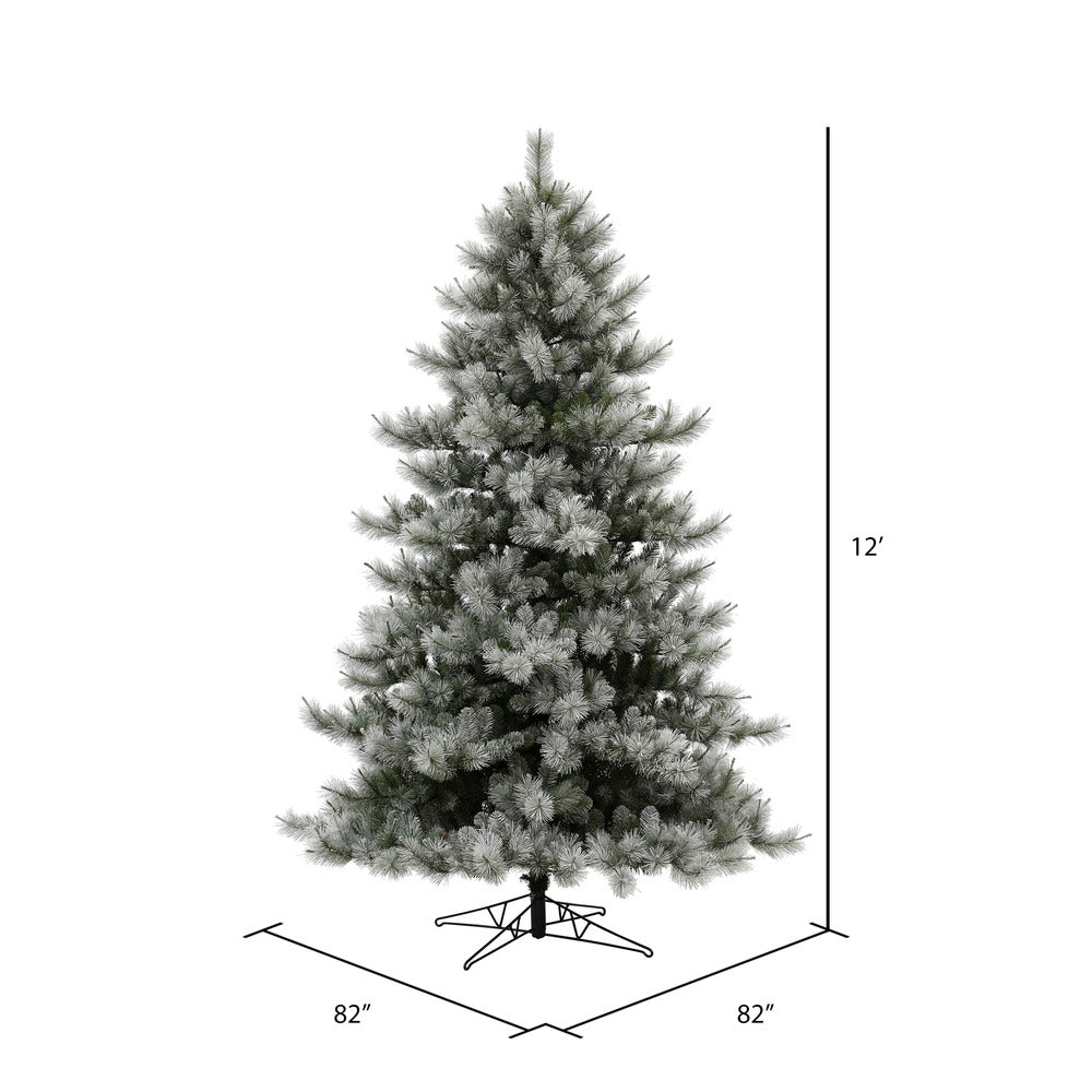 Vickerman 12' x 82" Flocked Cayce Pine Artificial Christmas Tree Unlit