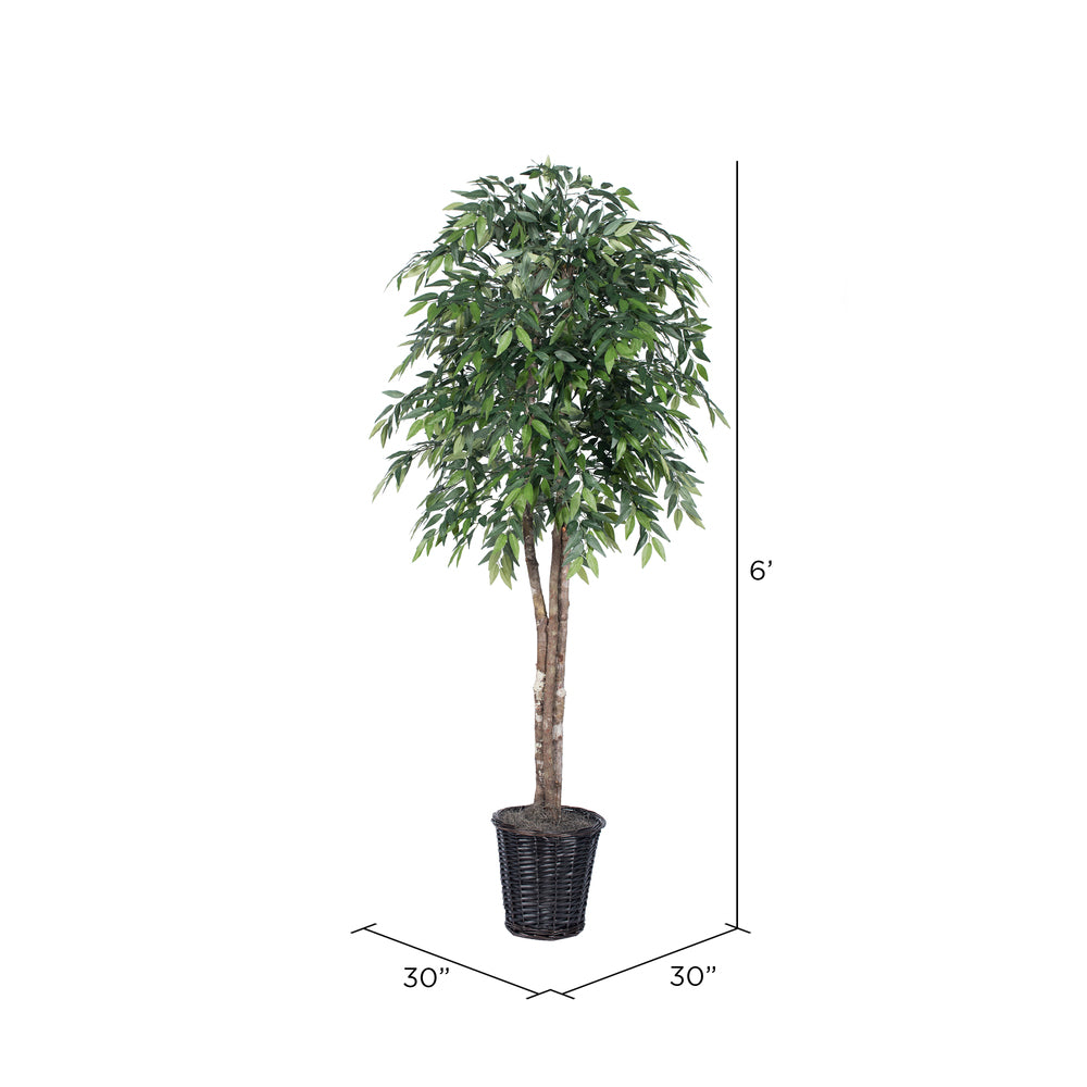 Vickerman 6' Artificial Green Smilax Deluxe Rattan Basket