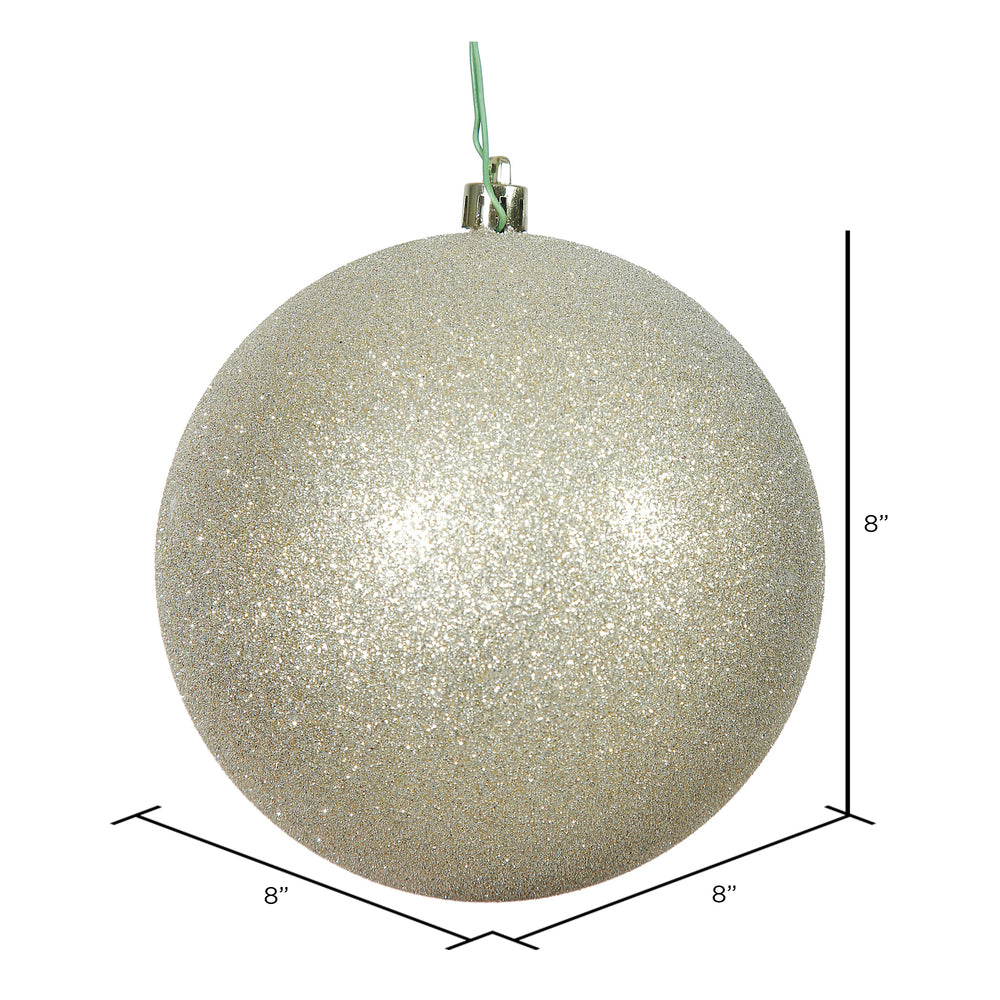 Vickerman 8" Champagne Glitter Ball Ornament