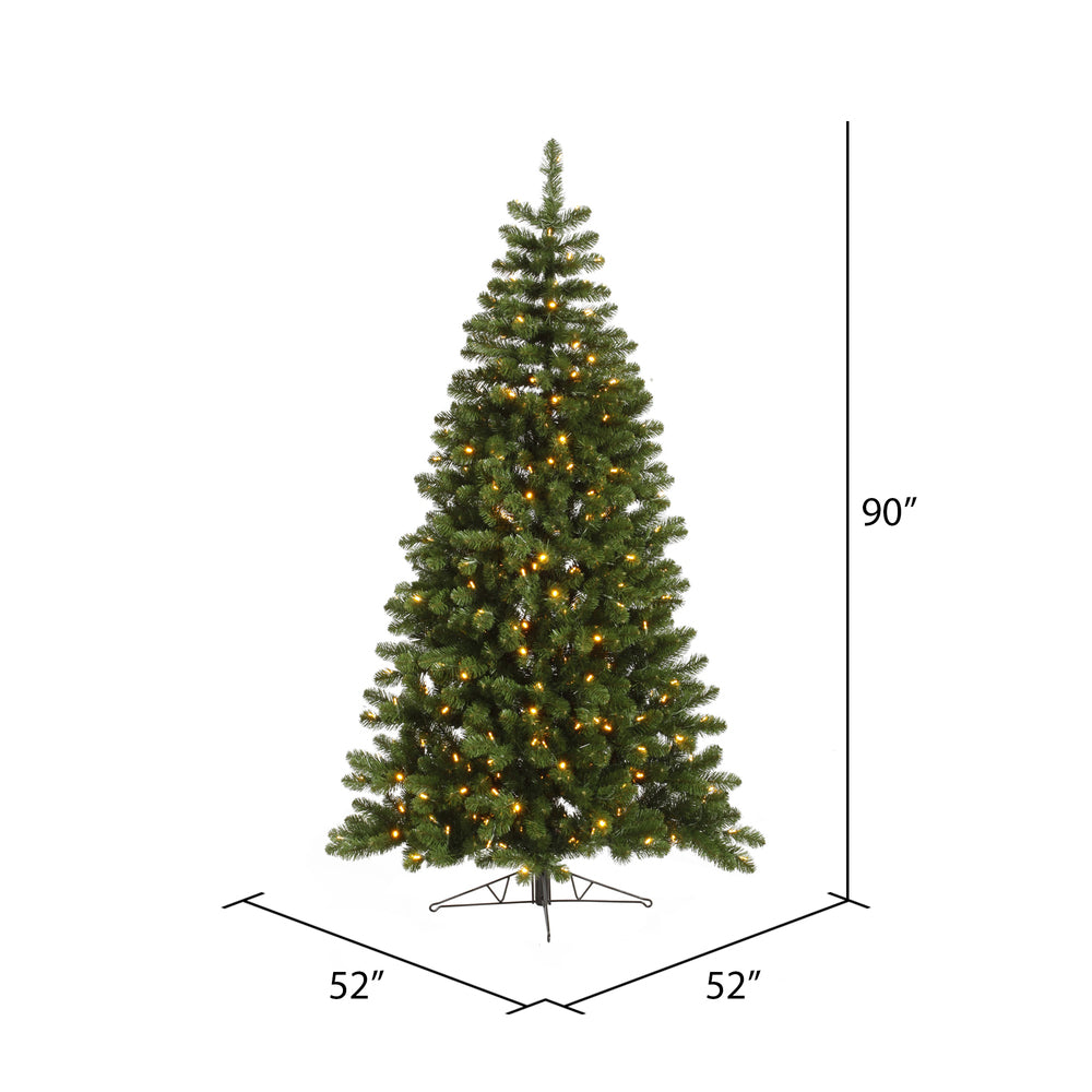 Vickerman 7.5' Grand Teton Artificial Christmas Half Tree Single Mold Warm White LED Lights