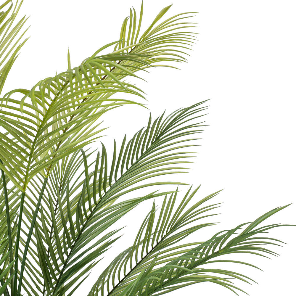 Vickerman 60" Green Areca Palm Plant. This is an artificial plant in a black plastic pot.