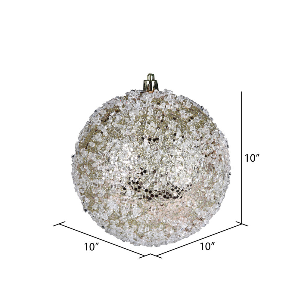 Vickerman 10" Champagne Glitter Hail Ball Ornament