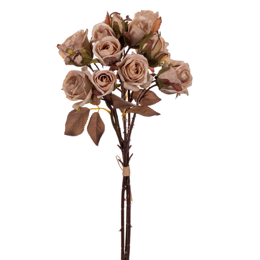 Vickerman 16.5" Cream Artificial Dried Rose Bundle.