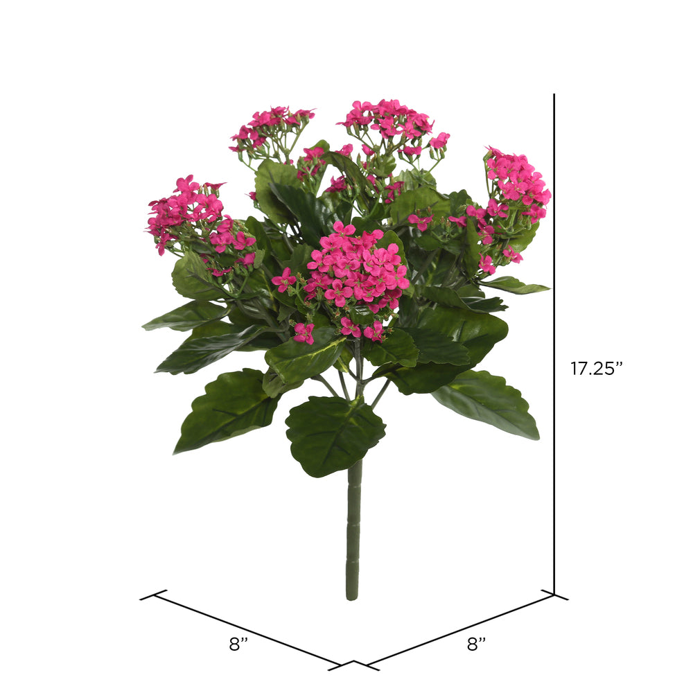 Vickerman 17.25" Artificial Hot Pink Kalanchoe Bush.