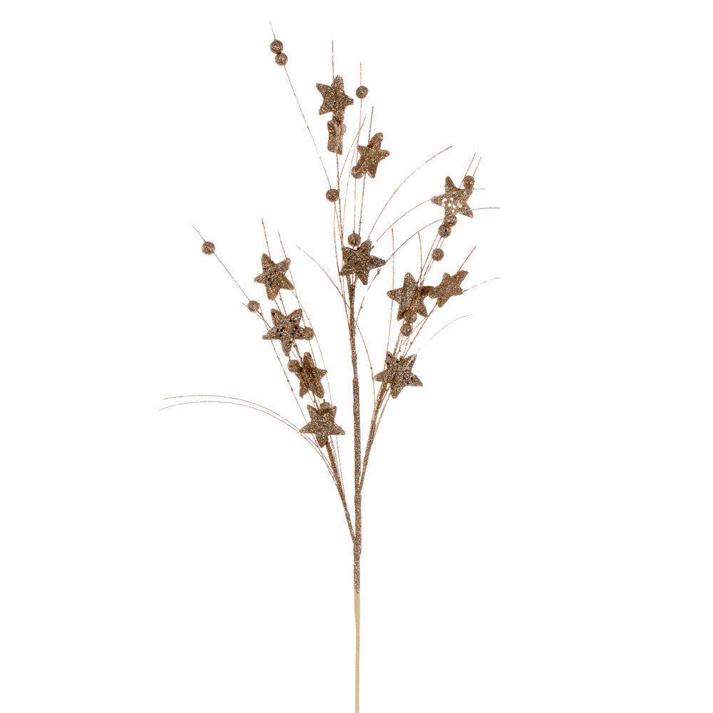 Vickerman 33" Champagne Star and Ball Glitter Spray 6 per bag.