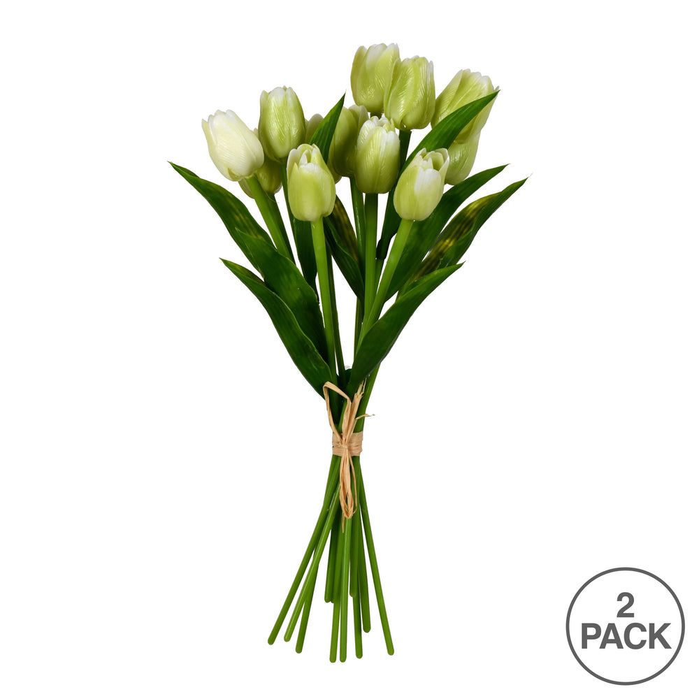 Vickerman 14" Artificial Green Tulip Bundle 2 per pack