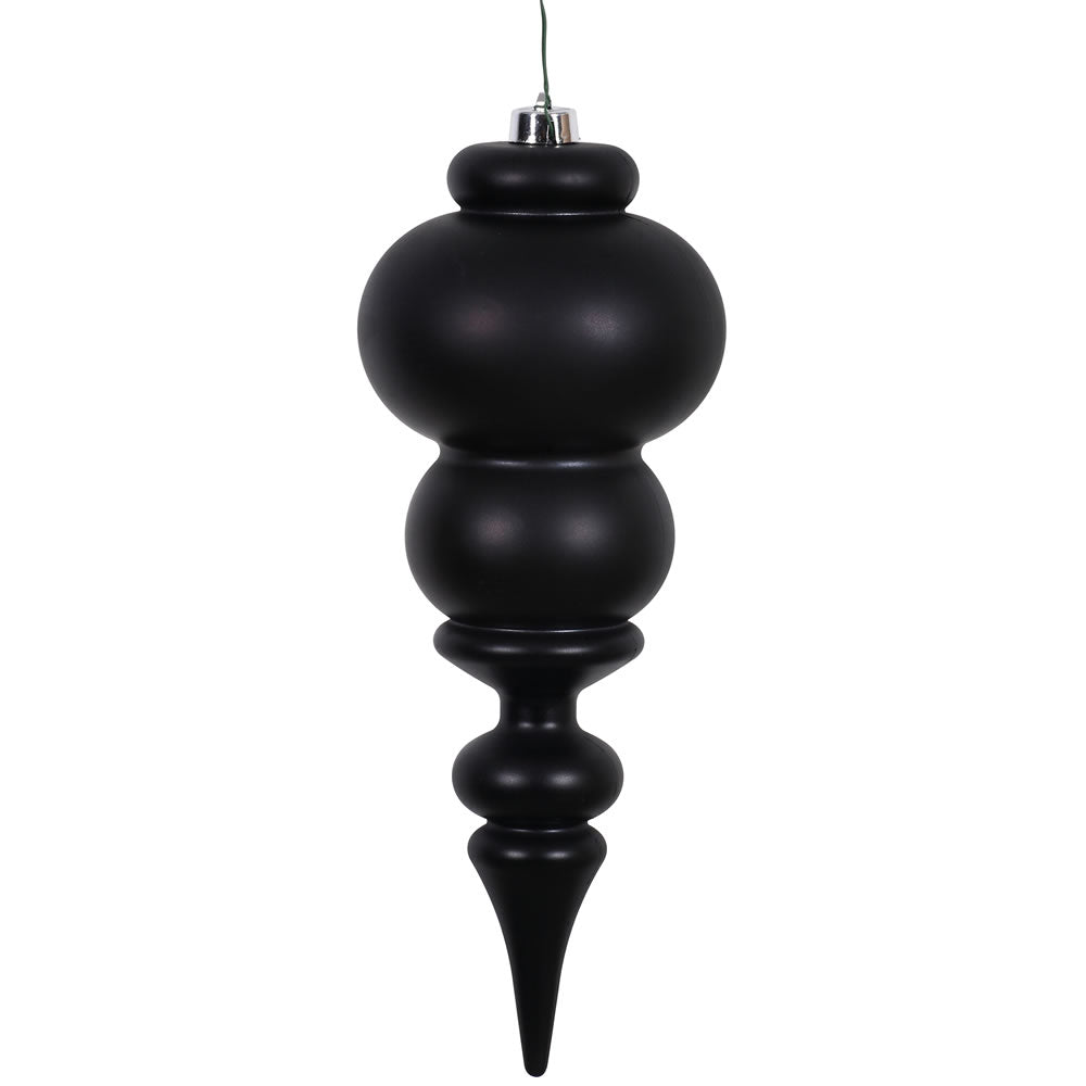 Vickerman 14" Black Matte Finial Ornament