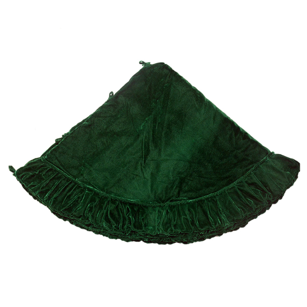Vickerman 84" plush Emerald Green velvet Christmas tree skirt