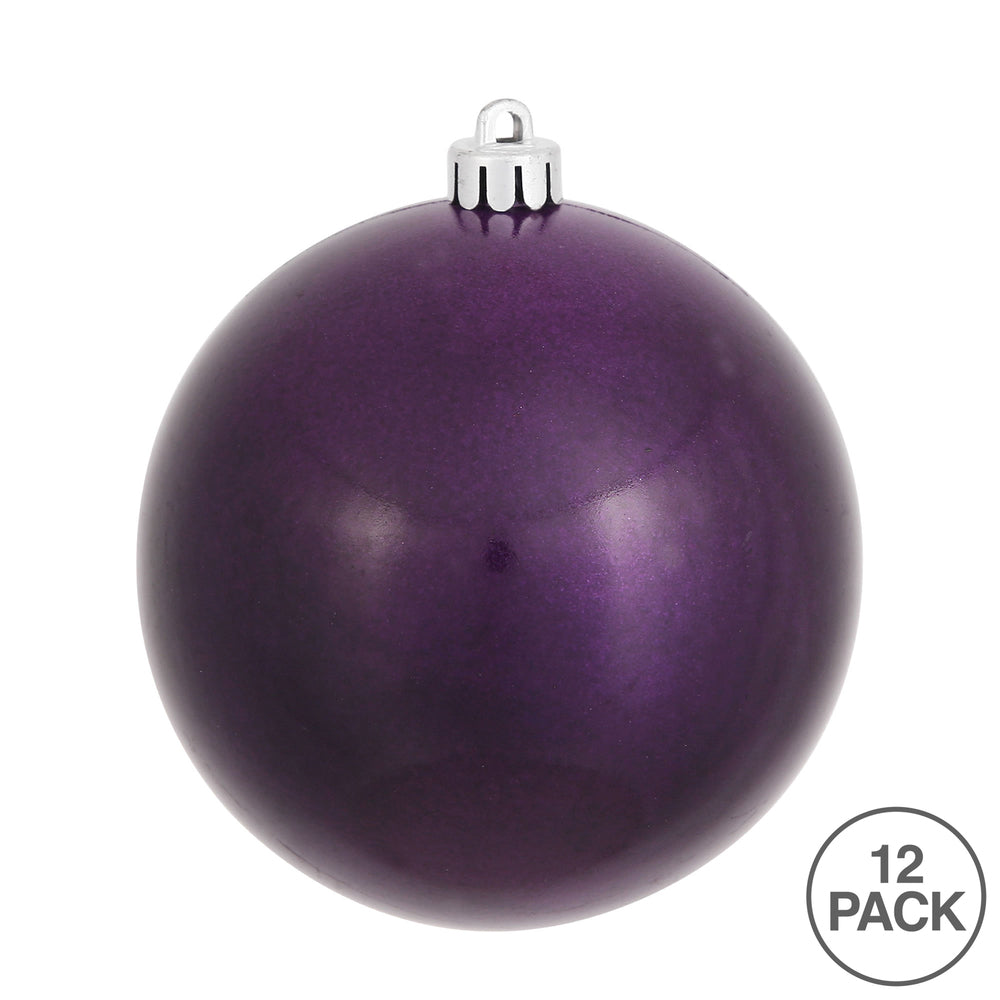 Vickerman 3" Plum Candy Ball Ornament 12 per Bag