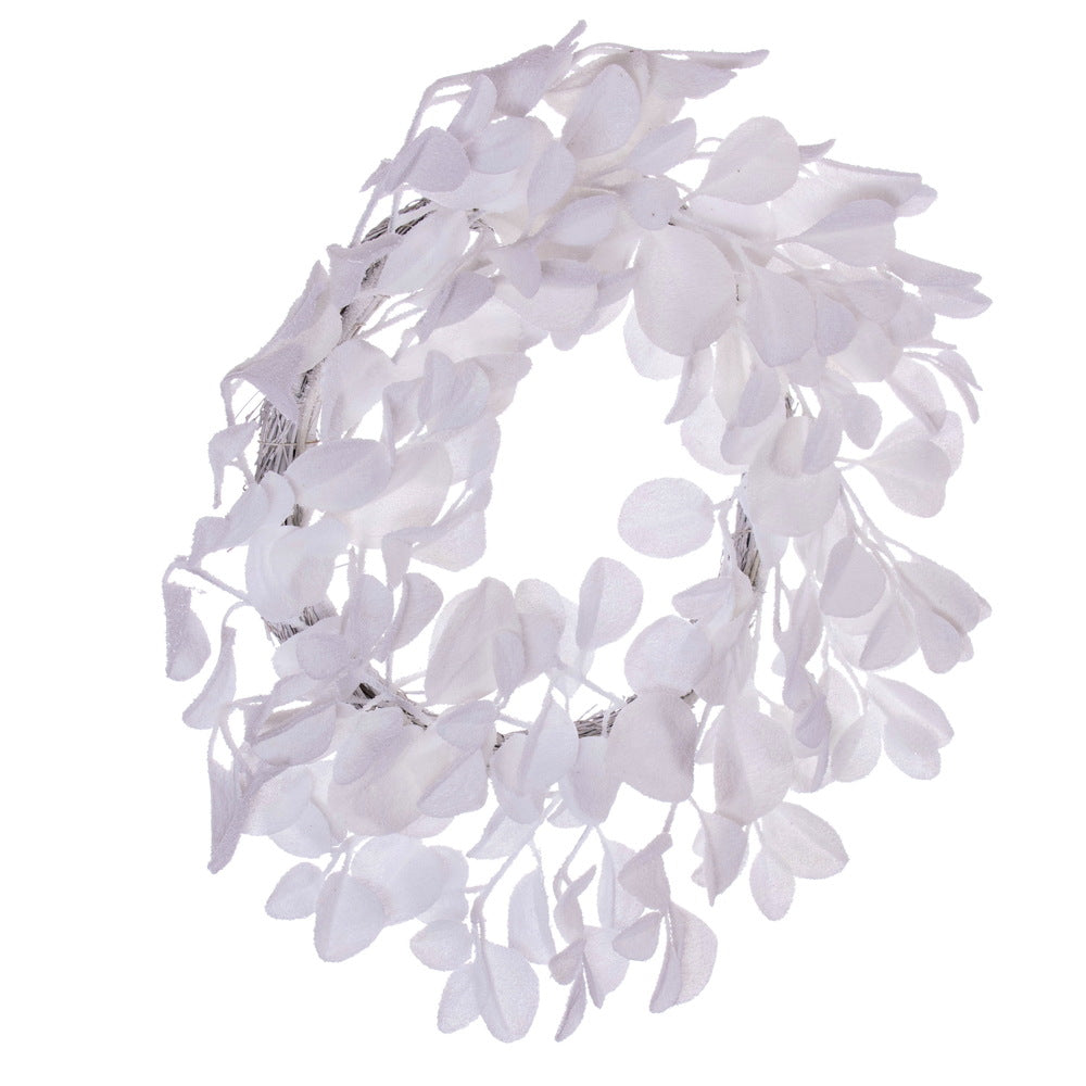 Vickerman 24" White Artificial Dogwood Snowy Wreath