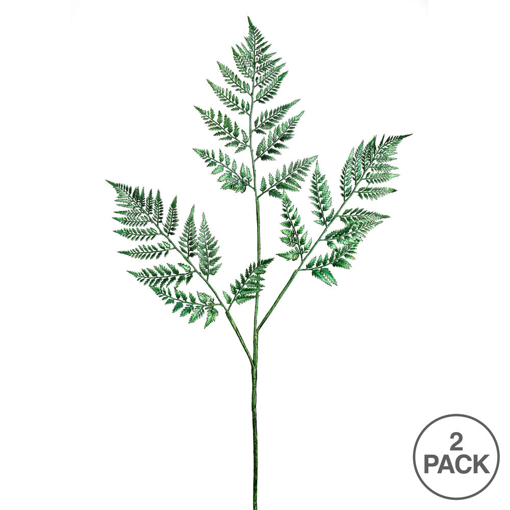 Vickerman 42" Green Shiny Artificial Christmas Spray. Includes 2 sprays per pack.