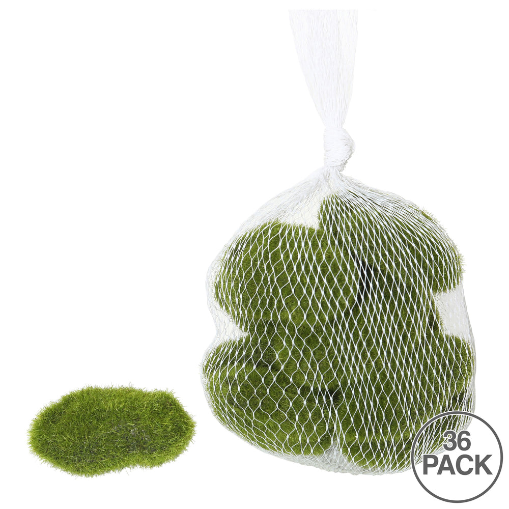 Vickerman Artificial Moss Covered Rocks there are 36 Rocks per Bag.
