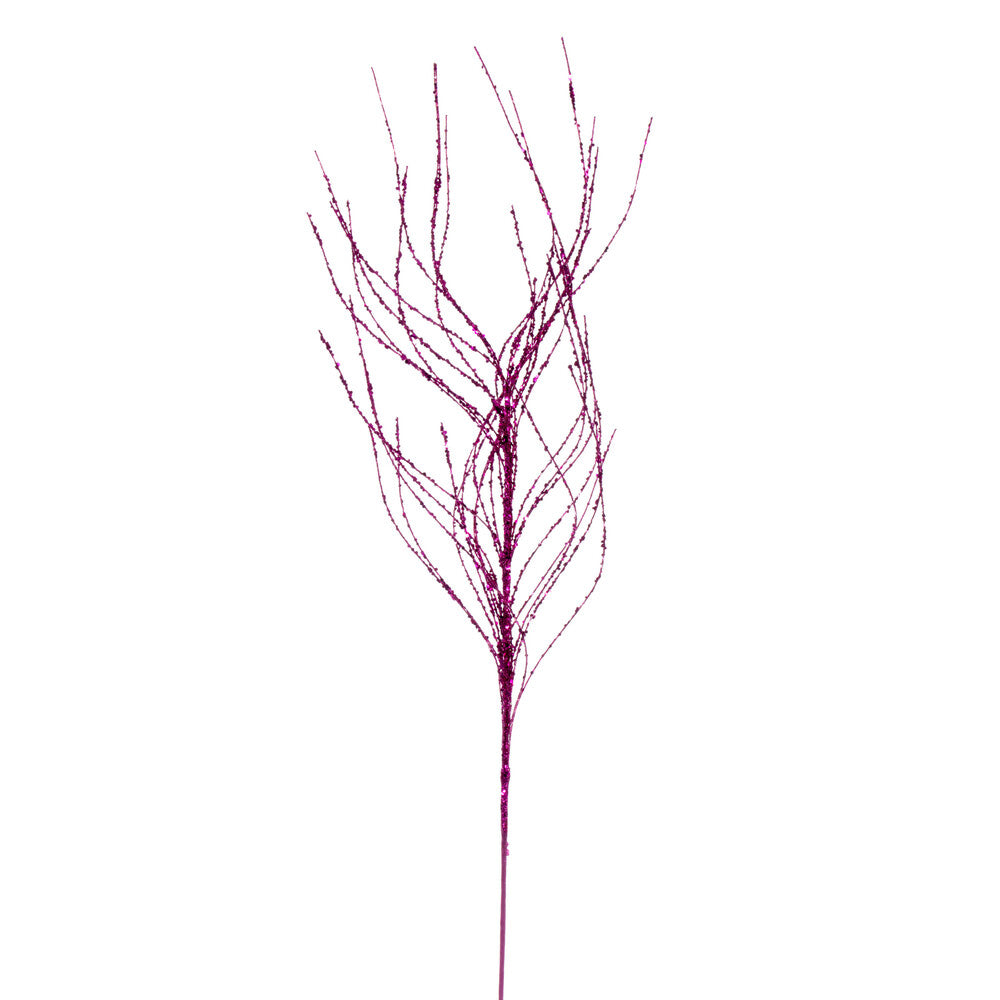 Vickerman 37" Fuchsia Wavy Twig Glitter Spray 6 per bag.