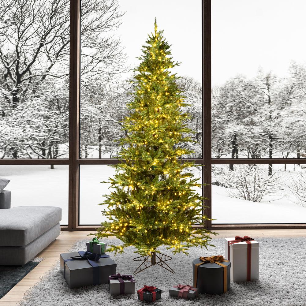Vickerman 7.5' x 62" Kamas Fraser Fir Artificial Christmas Tree Warm White Dura-lit LED Lights