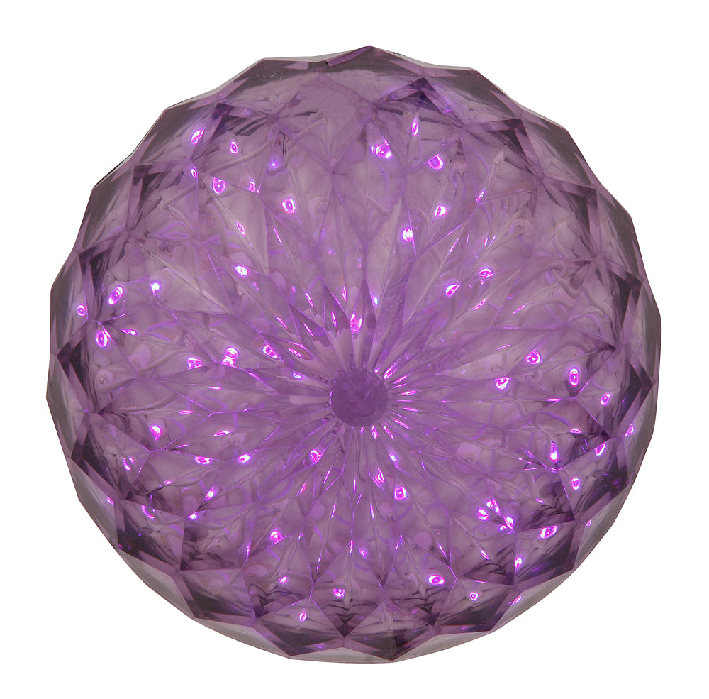Vickerman 6" Crystal Ball Christmas Ornament with 30 Purple LED Lights