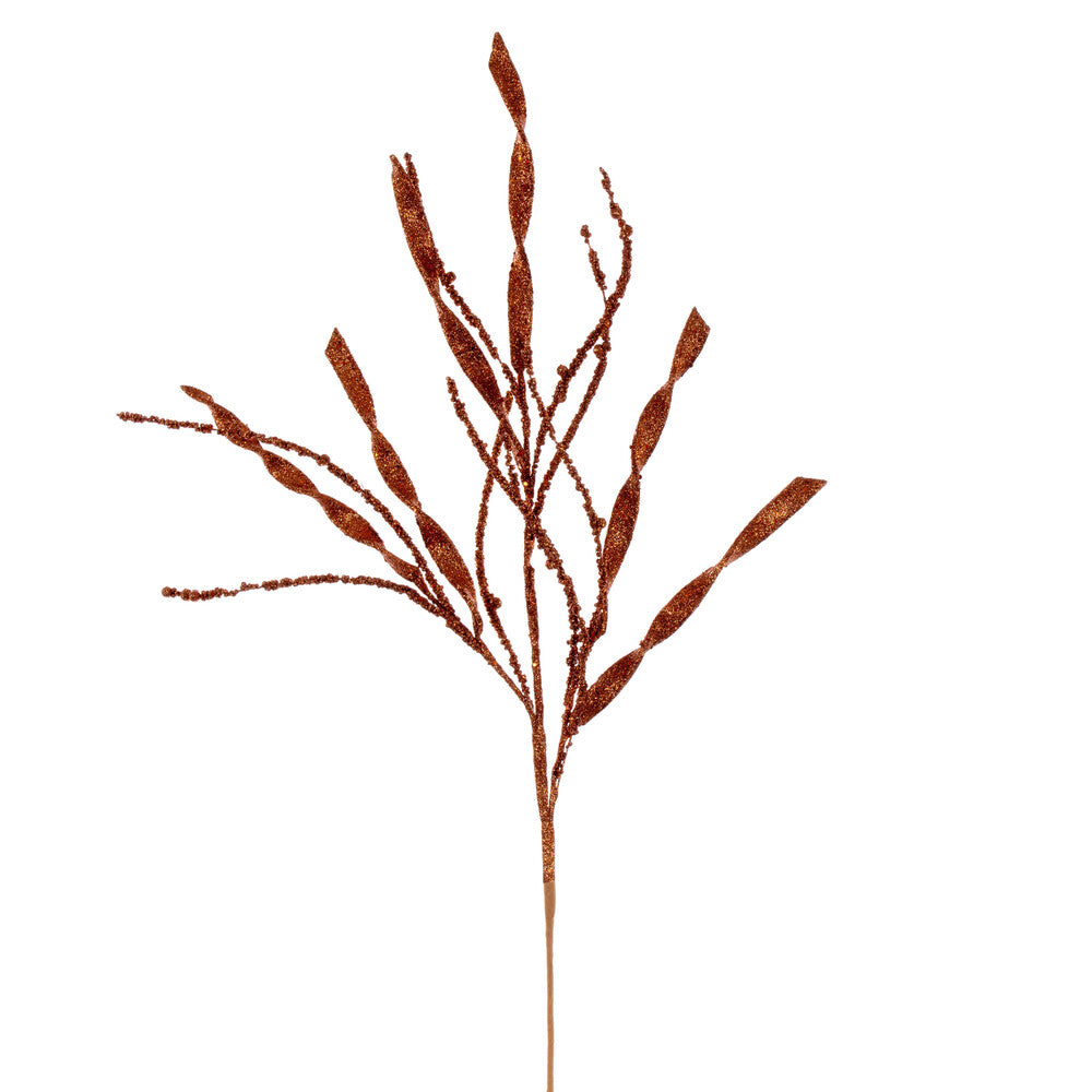 Vickerman 34" Copper Wavy and Spiral Glitter Spray 6 per bag.
