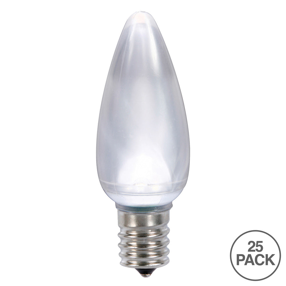 Vickerman C9 Ceramic LED Cool White Twinkle Bulb Nickel Base 120V .6 Watts 25 Bulbs per Pack