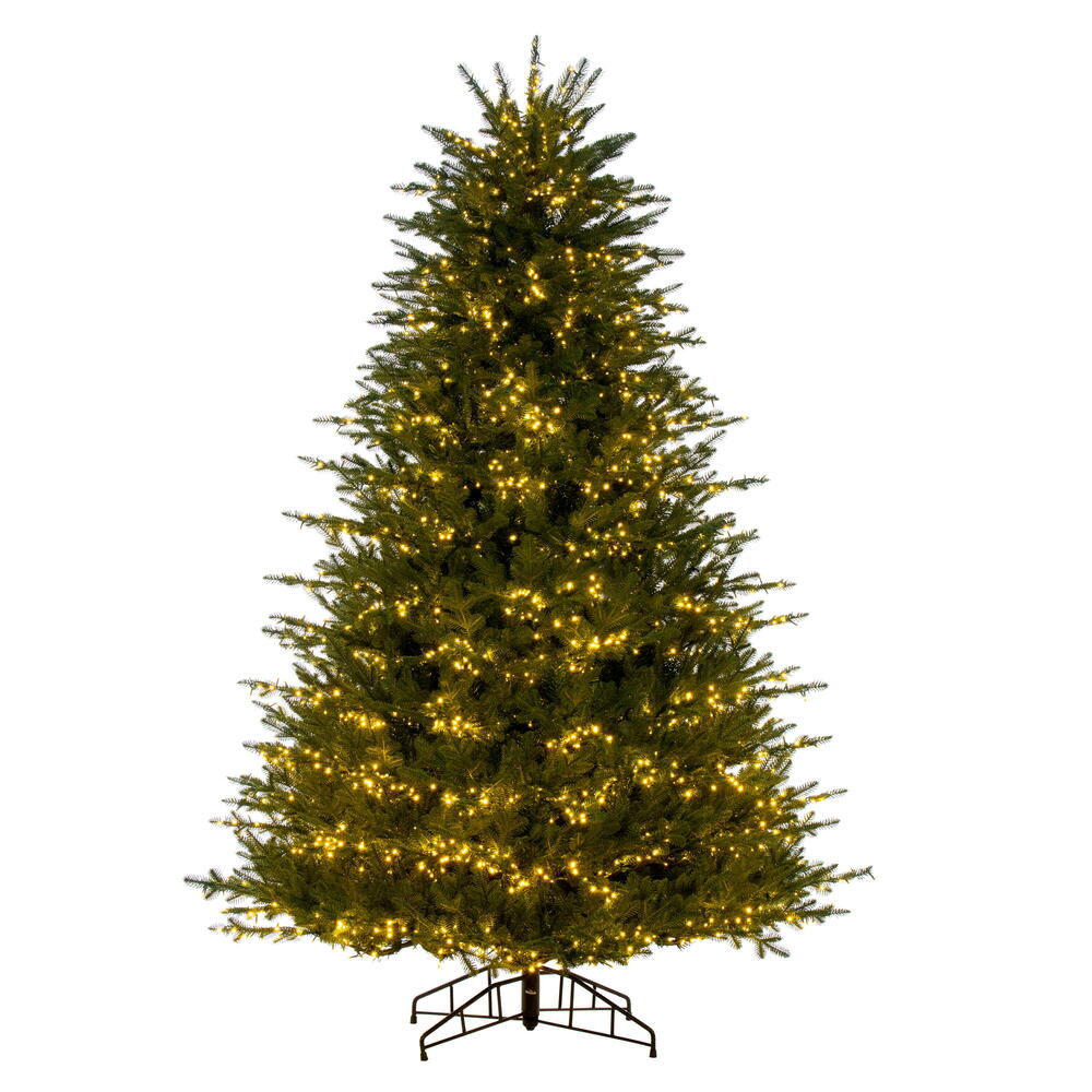 Vickerman 9' x 69" Georgian Fraser Fir Artificial Pre-Lit Christmas Tree with Folding Metal Tree Stand