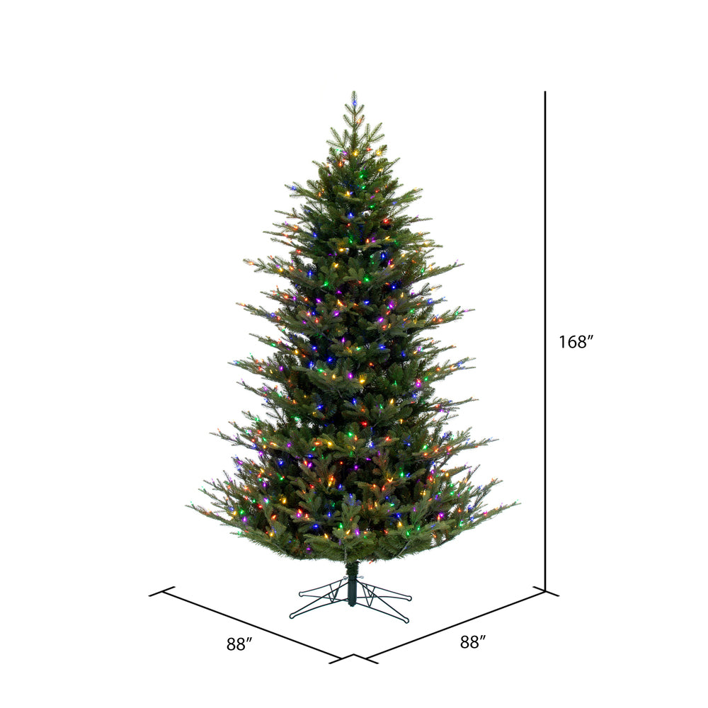 Vickerman 14' x 88" North Shore Fraser Fir Artificial Christmas Tree LED Multi-Colored Lights