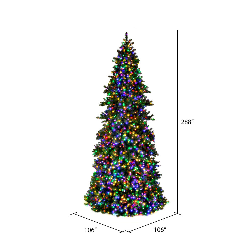 Vickerman 24' x 106" Artificial Pre-Lit Slim Grand Teton Frame Tree with LED Multi-Colored 5mm Single Mold Lights