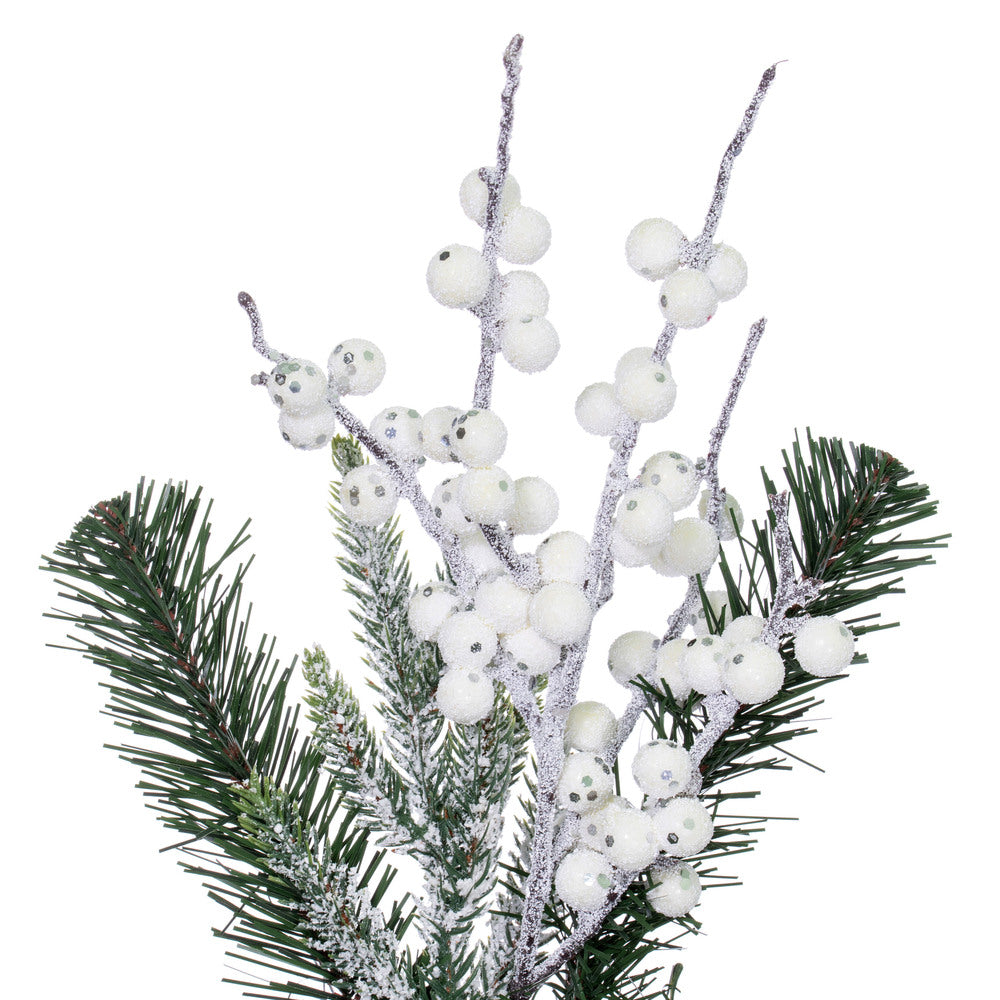Vickerman 6' x 14" Frosted Berry Mixed Pine Cone Artificial Unlit Garland.