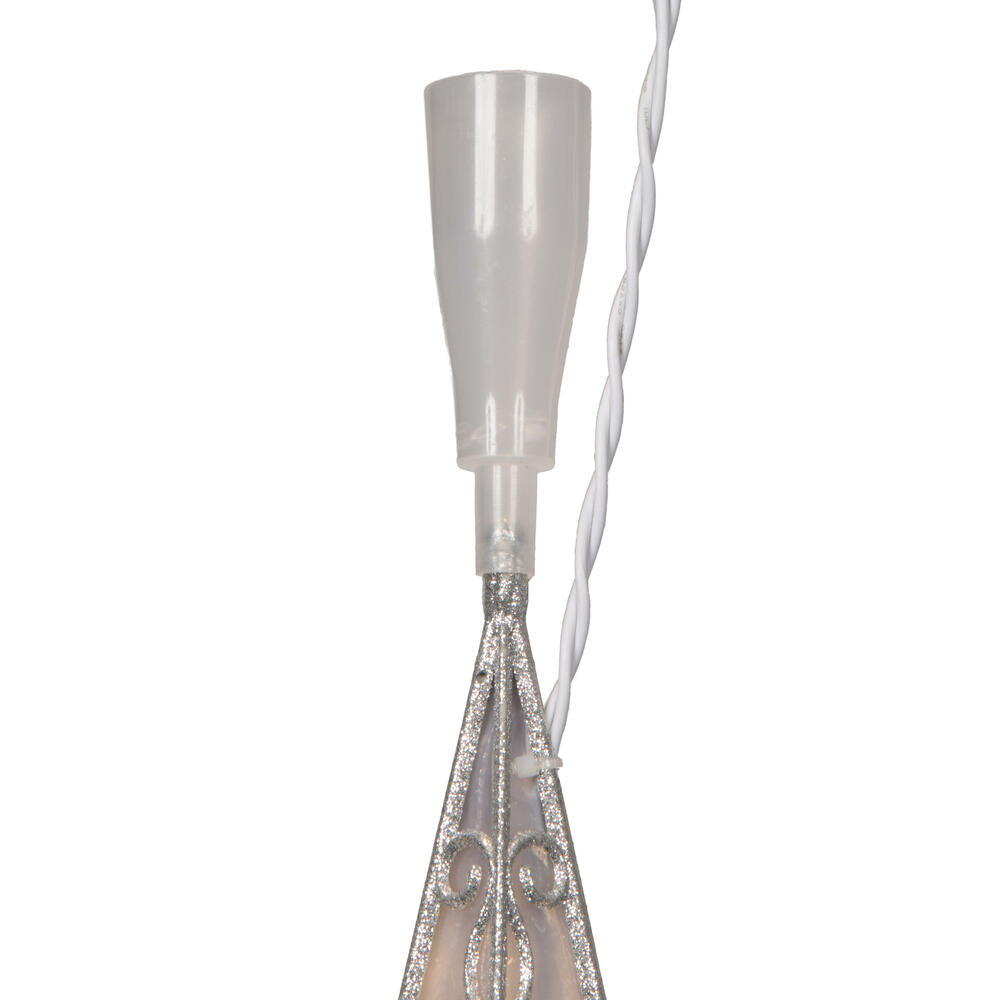 Vickerman 10 Light x 14.5" LED Silver 8 Point Bethlehem Star Tree Top Warm White LED Mini Lights.